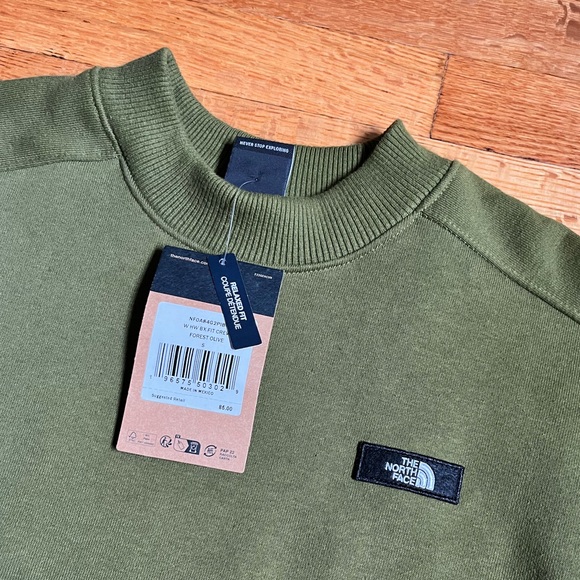 The North Face, Cropped Sweatshirt, Forest Olive Green, women’s US Small - Picture 3 of 7
